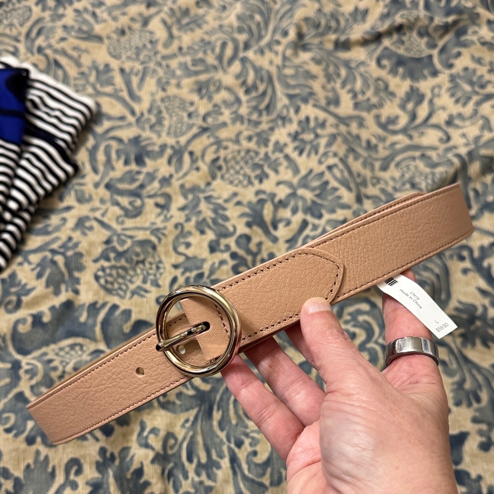 Talbots Classic Beige Leather Belt